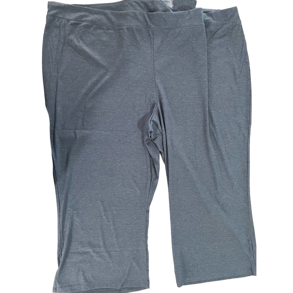 Anybody Ribbed Hacci Short Sleeve & Flare Pant Lounge Set BLUE NWOT SIZE PLUS 5X - Picture 4 of 12